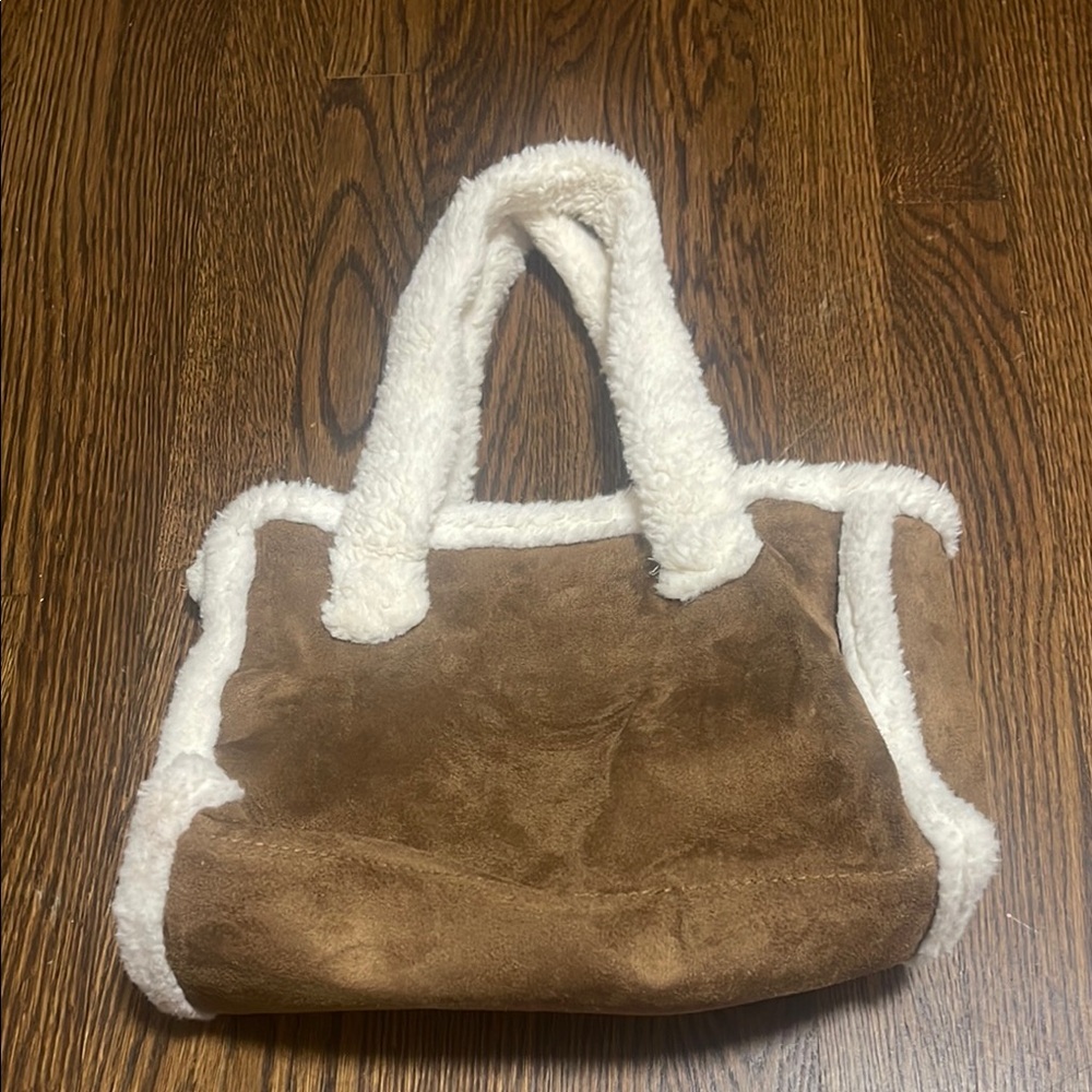 Brown and Cream Women's Tote Bag